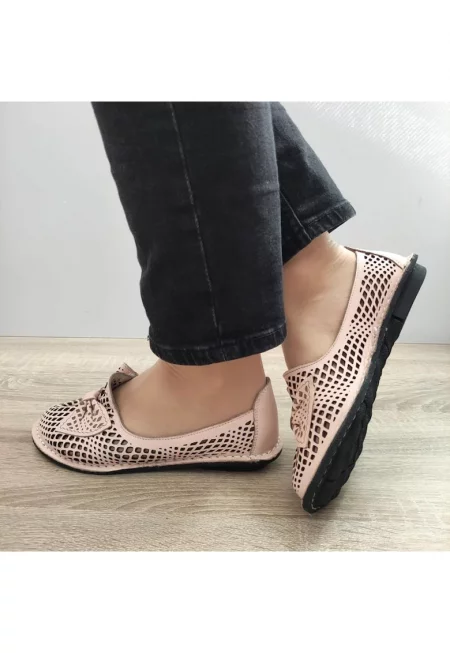 Дамски обувки  6670-21 - перфорирани - розов - Розово