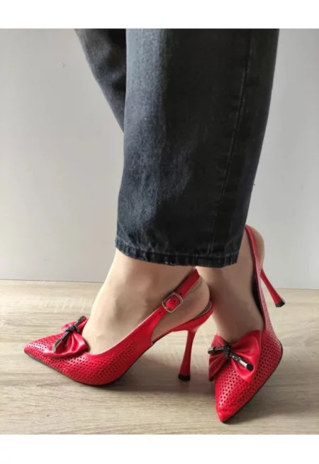 Дамски сандали  049 933 - Елегантни - червени - Червен