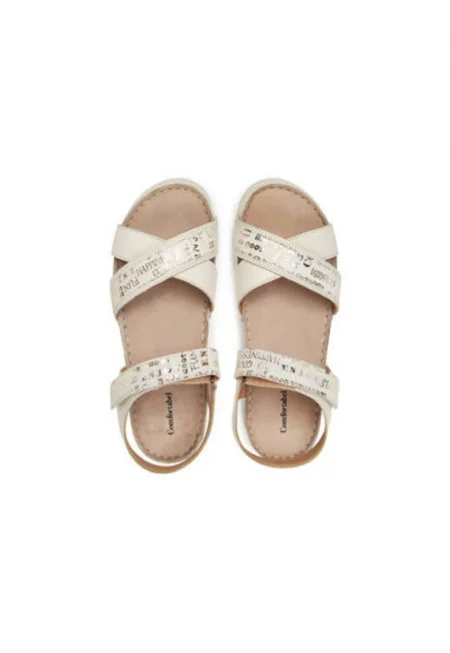 Дамски сандали - 710223-81 - Удобни - Естествена кожа - Бял