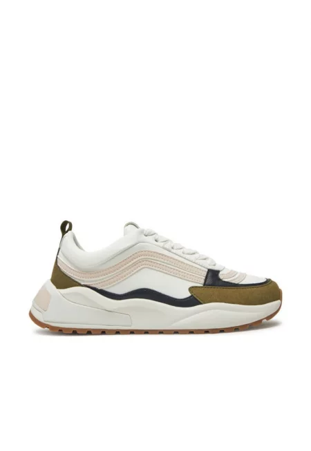 Дамски спортни обувки - E4 RWM 24 03 01 -  Еко кожа - 38 EU - Бял/Зелен - Бял/Зелен