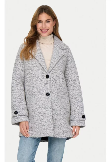Дамско палто -  304497384 - Полиестер/Вълна - Сиво - Сив