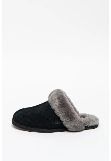 Домашни велурени пантофи Scuffette II с овча кожа - Сив/Тъмносин