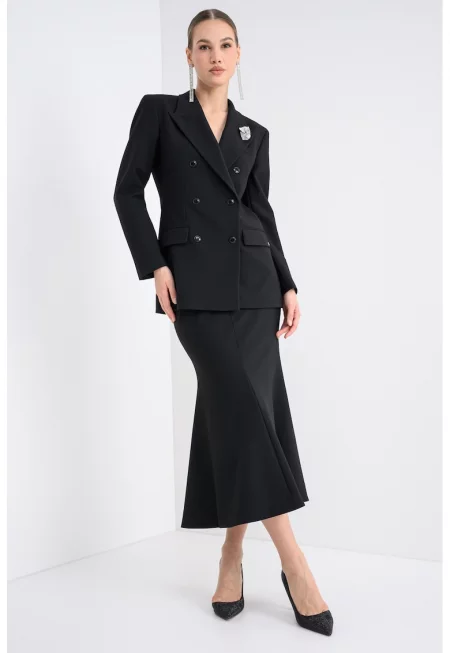 Двуредно сако с декоративни камъни