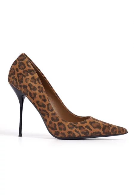 Eda Animal Print Suede Shoes - Кафяв