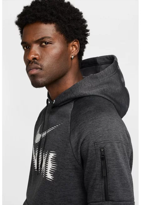 Фитнес худи с реглан ръкави - Въглен сиво