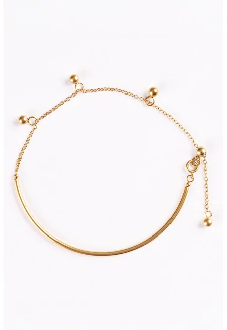 Гривна от неръждаема стомана с позлата от 18К - Златист