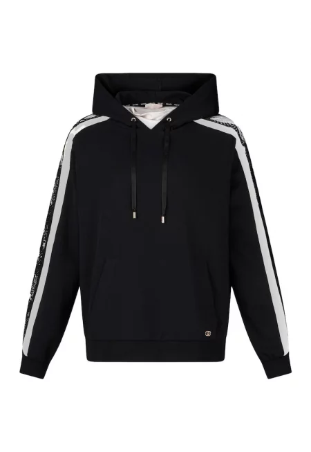 Худи с дантела - Черен -