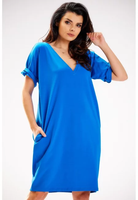 Извънгабаритна рокля - с джобове - Един размер