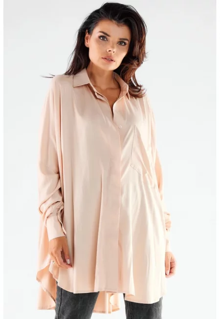 Камъша A528 Елегантна дълъг ръкав - Бежов