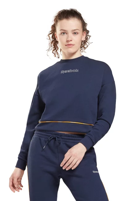 Къс суитшърт с овално деколте