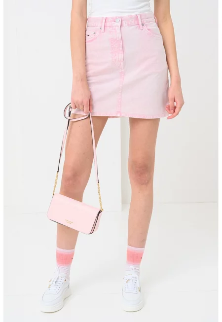Къса памучна пола - Бледо розово