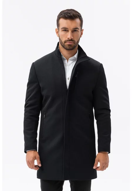 Късо палто с джобове с цип