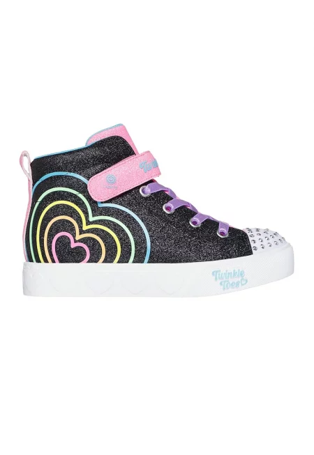 Кецове Twinkle Toes Heart Steps с LED светлини - Черен/Розово