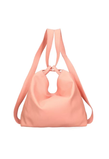 Конвертируема кожена чанта за рамо Seraphina Nova - Розова сьомга