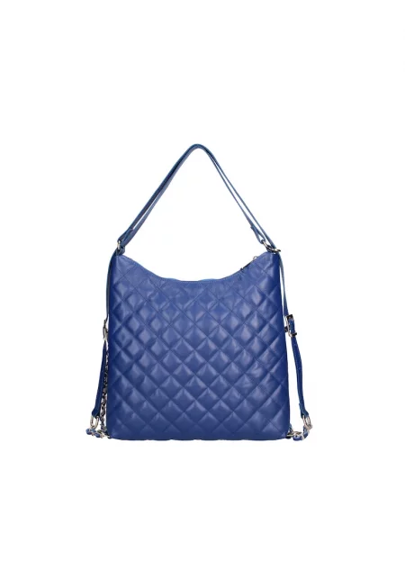 Конвертируема кожена раница - Кралско Синьо