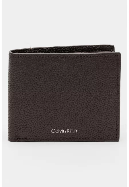 Кожен портфейл с лого - Тъмнокафяв