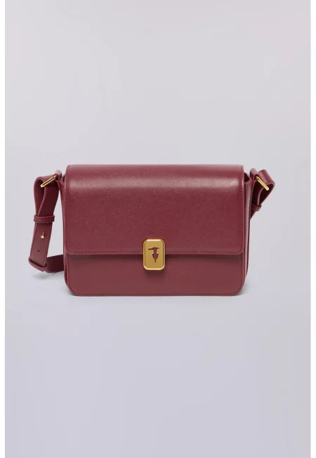 Кожена чанта с лого - Червен