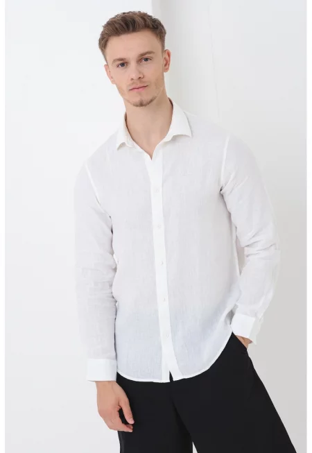 Ленена риза със стандартна кройка