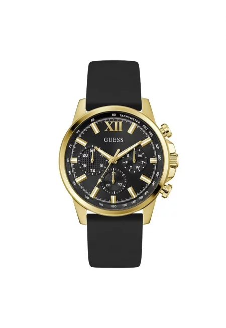 Мъжки часовник  GW0913G2 - кварцов механизъм - черна силиконова каишка - диаметър 44 мм - златист цвят