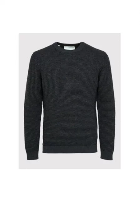 Мъжки пуловер -  209907476 - Памук - Сив - Сив