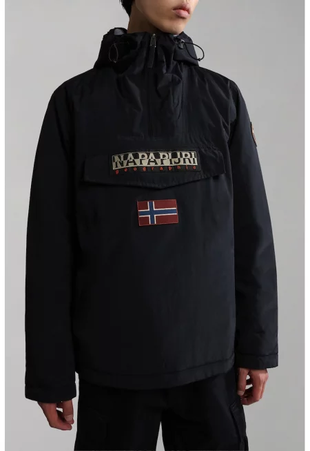 Непромокаемо зимно яке Rainforest с качулка - Черен