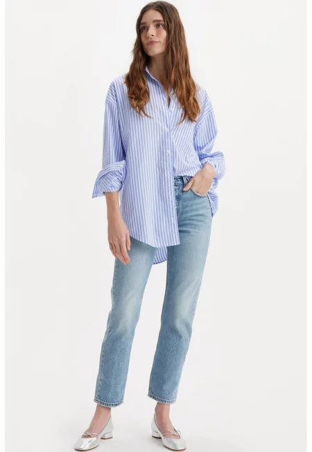 Олекотени дънки 501® - Светлосин меланж