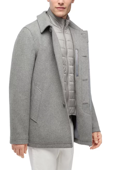 Палто с вълна Monreale - Светлосив меланж