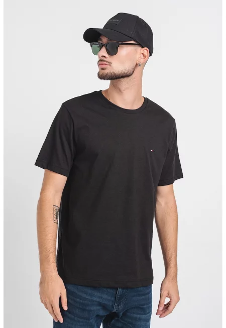 Памучна тениска с овално деколте