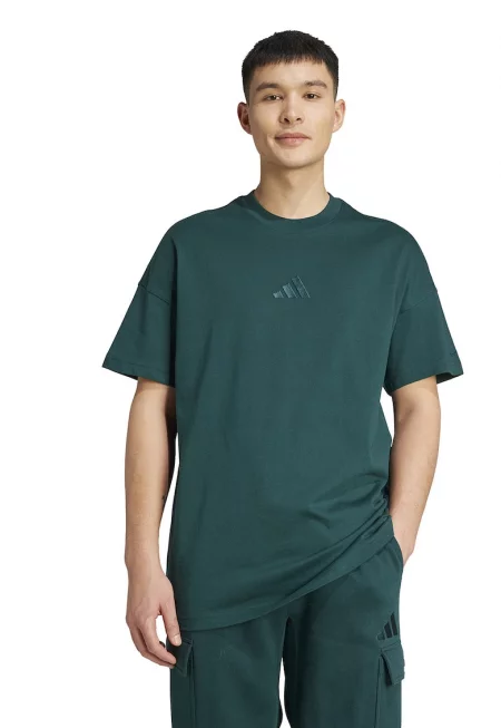 Памучна тениска с овално деколте