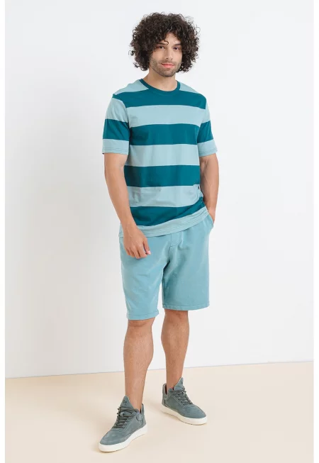 Памучна тениска с овално деколте