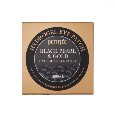 Petitfee Black Pearl and Gold Eye Patch, 60buc хидрогел пачове за очи с черни перли и злато