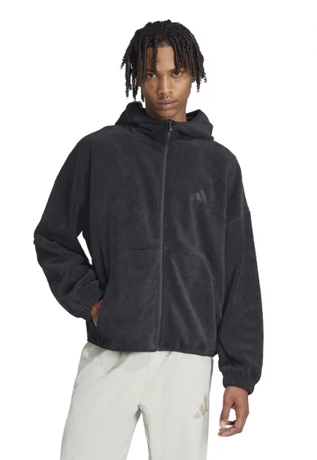 Плюшено худи с джобове встрани