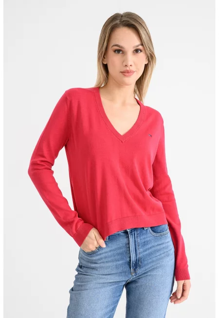 Пуловер от органичен памук с шпиц