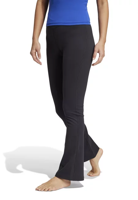 Разкроен панталон за йога - Черен