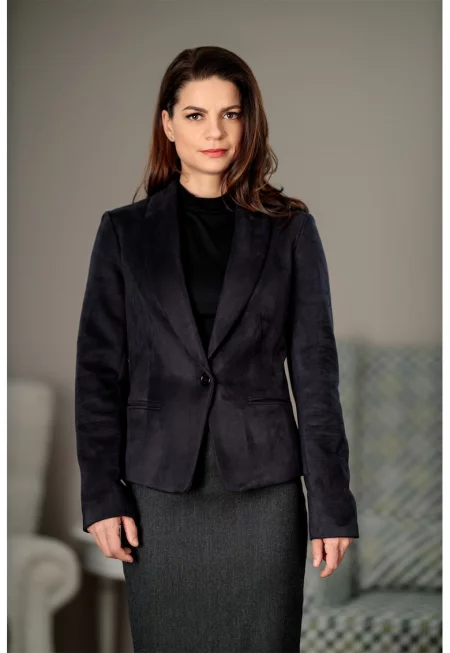 Сако Ireland от еко велур - Черен