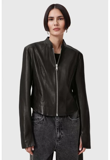 Слим кожено яке Sadler - Черен