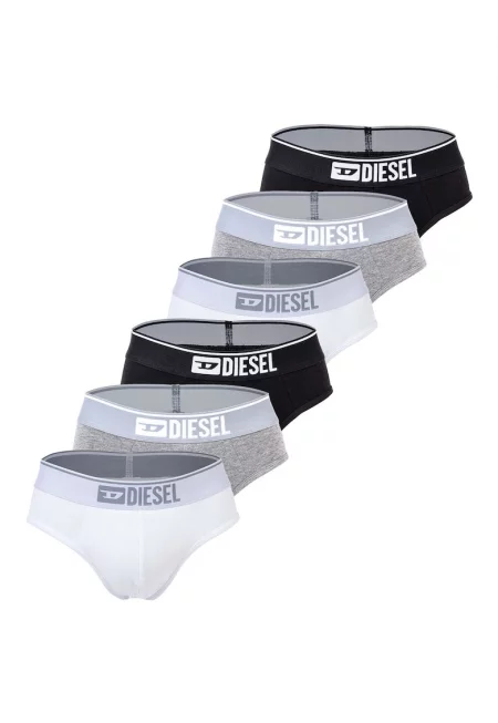 Слипове с лого - 6 чифта - Бял/Черен/Сив