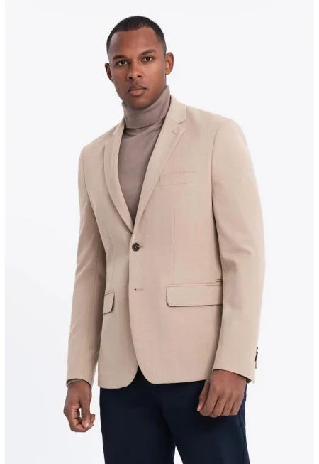 Стандартно сако с джобове с капаче - Сиво-кафяв