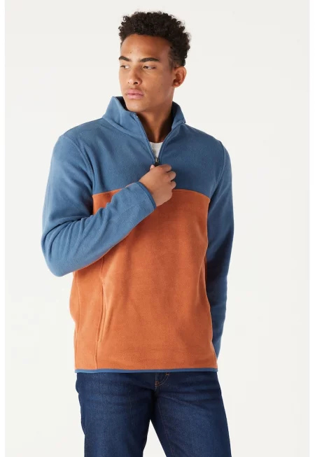 Суитшърт с къс цип