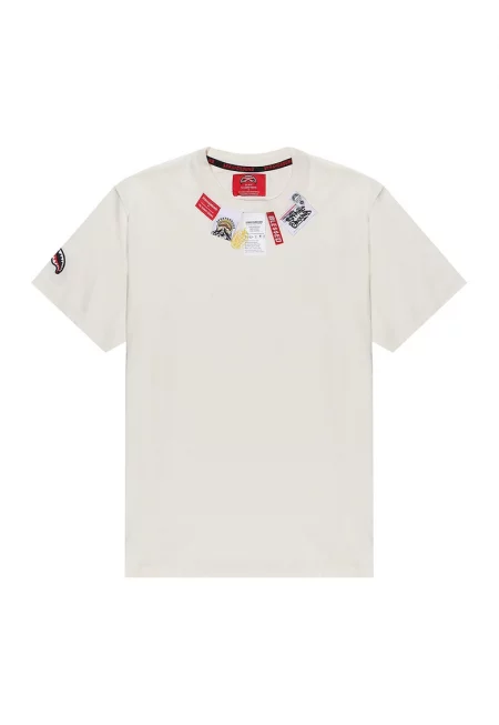 Суитшърт с лого на деколтето - Слонова кост