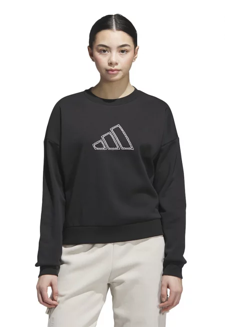 Суитшърт с паднали ръкави - Бял/Черен