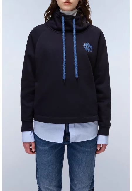 Суитшърт с памук с лого - Ултрамарин синьо/Син