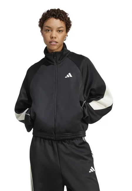 Суитшърт Stadium с цип и ръкави реглан - Избеляло черно/Мръснобял