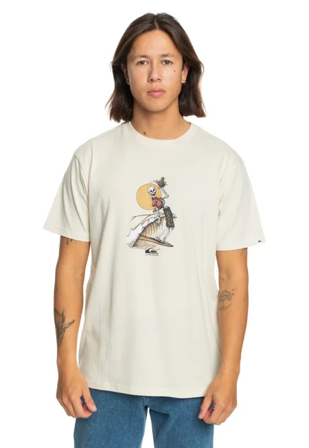 Тениска с фигурална шарка и овално деколте