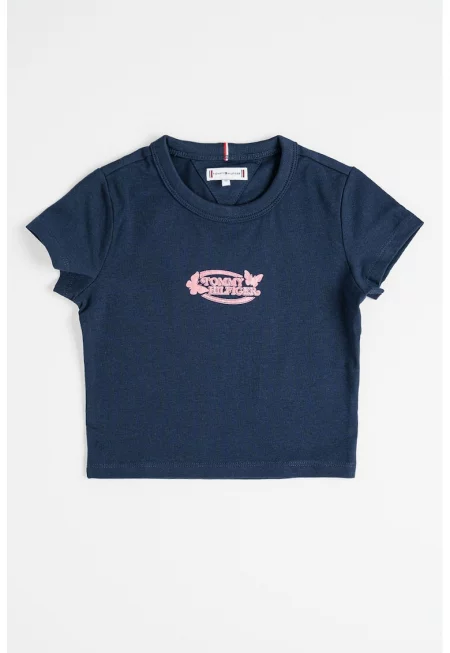 Тениска с овално деколте и лого