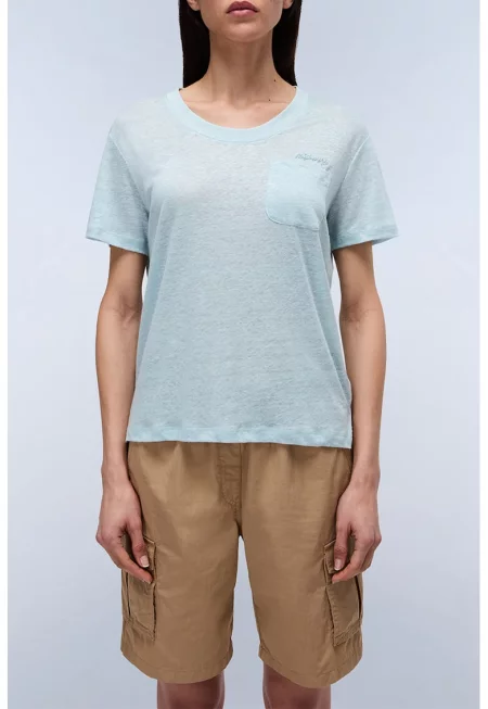 Тениска с овално деколте - Светлосин