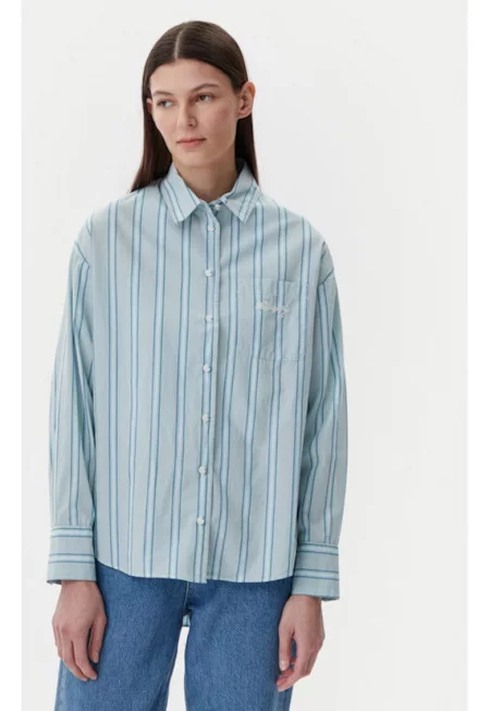 Унисекс риза -  305332271 - Памук - Син