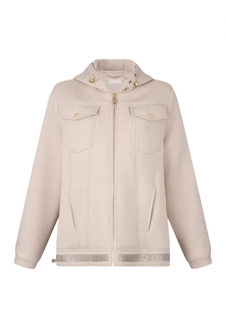 Яке с качулка и цип - Бежов