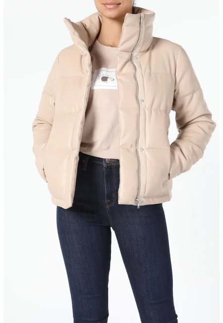 Зимно яке от еко кожа с права яка