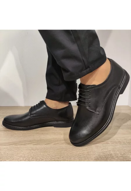 277 Елегантни Мъжки Обувки Черно - Черно